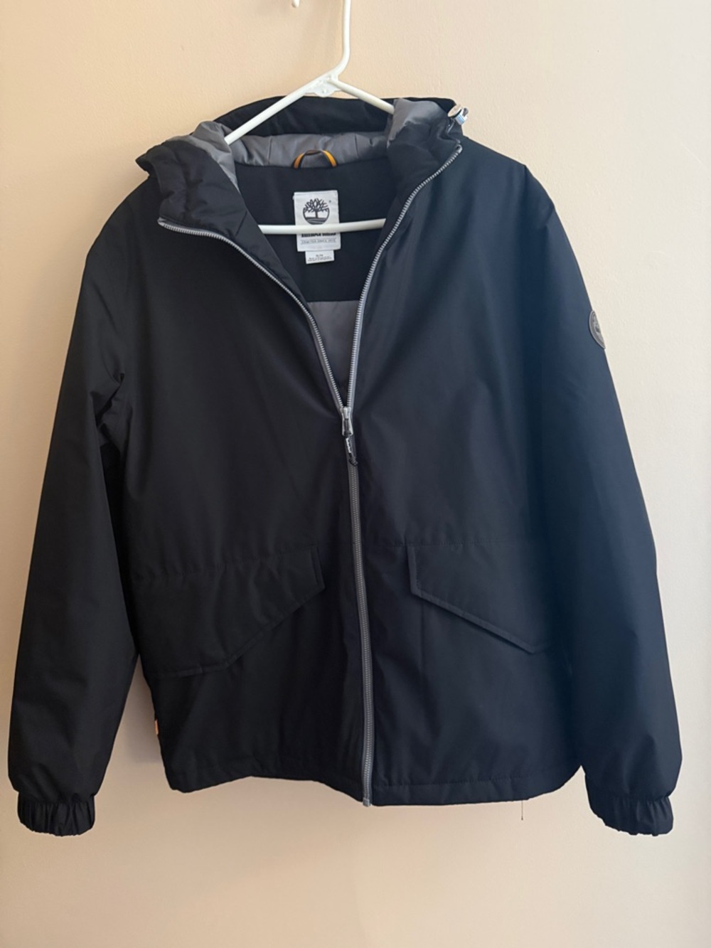 Timberland Kids Black Hooded Rain Jacket